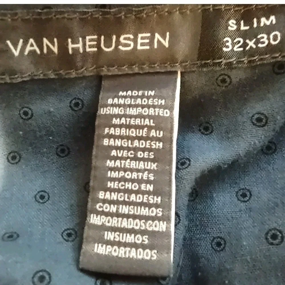 Van Heusen Pants Slacks Men's 32x30 Slim Tan 5 Pocket Design 29